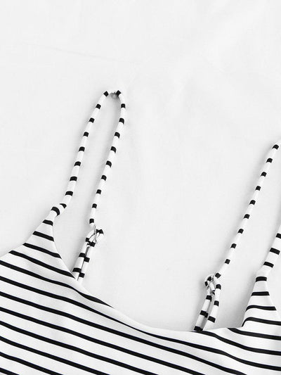 Striped Beach Bikini Set-swimwear-Des Mess