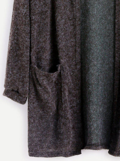 Dark Grey Fuzzy Cardigan-outerwear-Des Mess