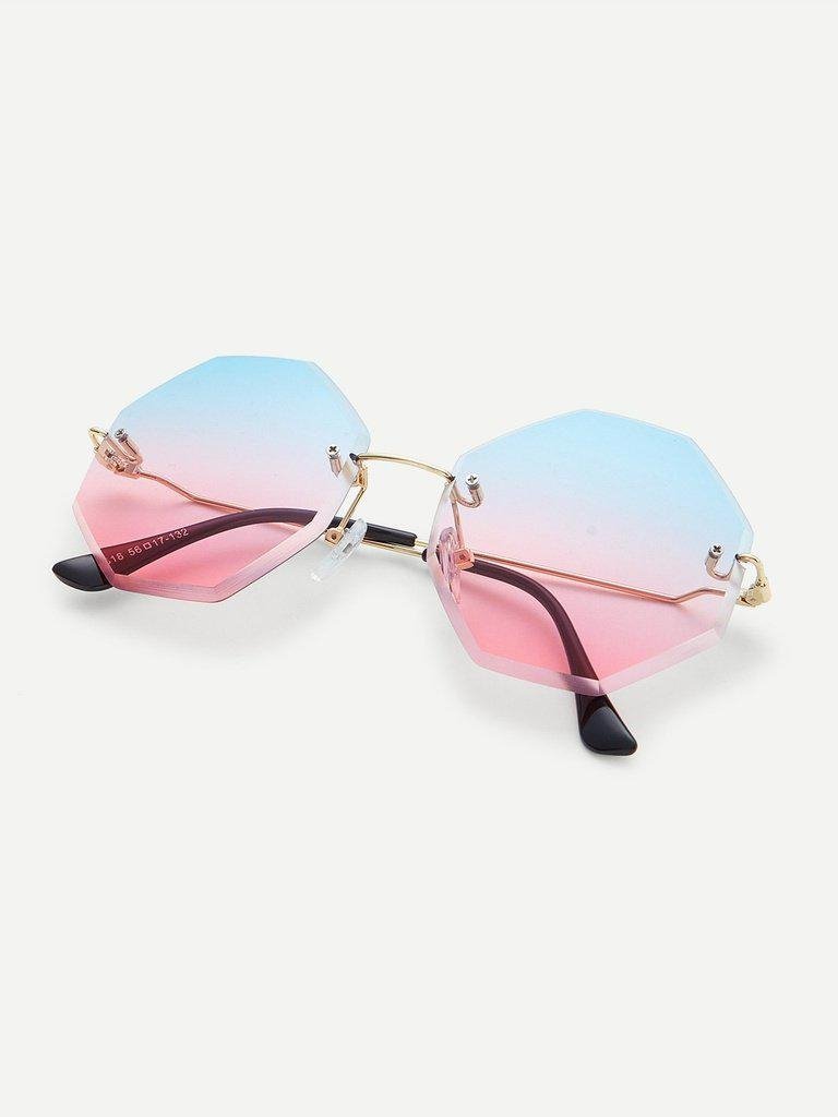 Ombre Lens Rimless Sunglasses-accessories-Des Mess