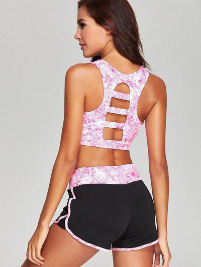 Cut Out Sports Bra And Shorts-sportswear-Des Mess