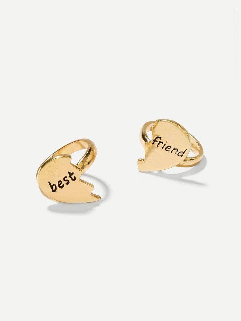 Heart Design Couple Rings Set 2pcs-jewelry-Des Mess