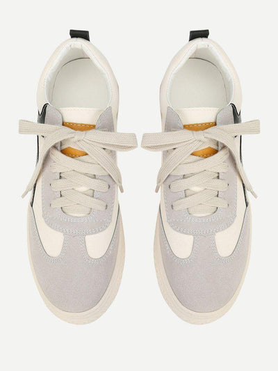 Lace Up Splice Platform Sneakers-shoes-Des Mess