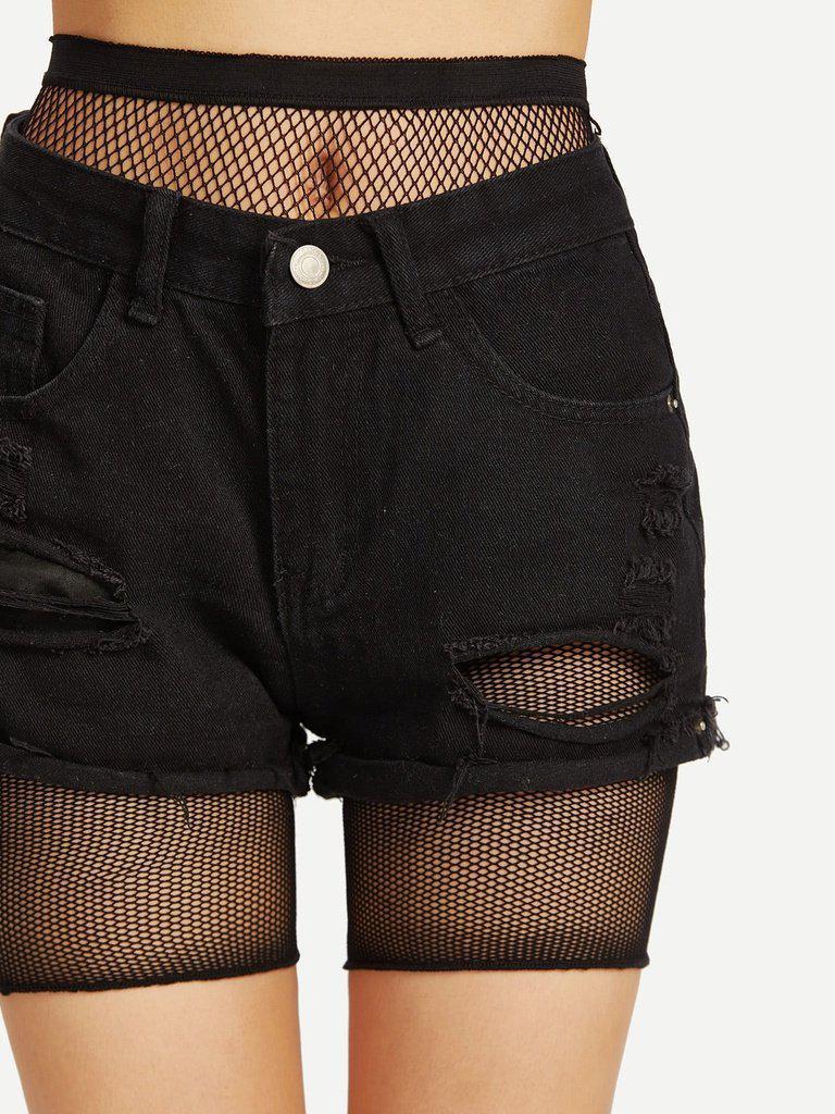 Fishnet Legging Shorts-accessories-Des Mess