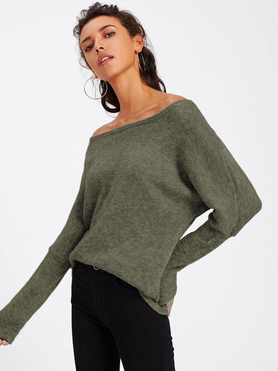 Batwing Sleeve Sweater-outerwear-Des Mess
