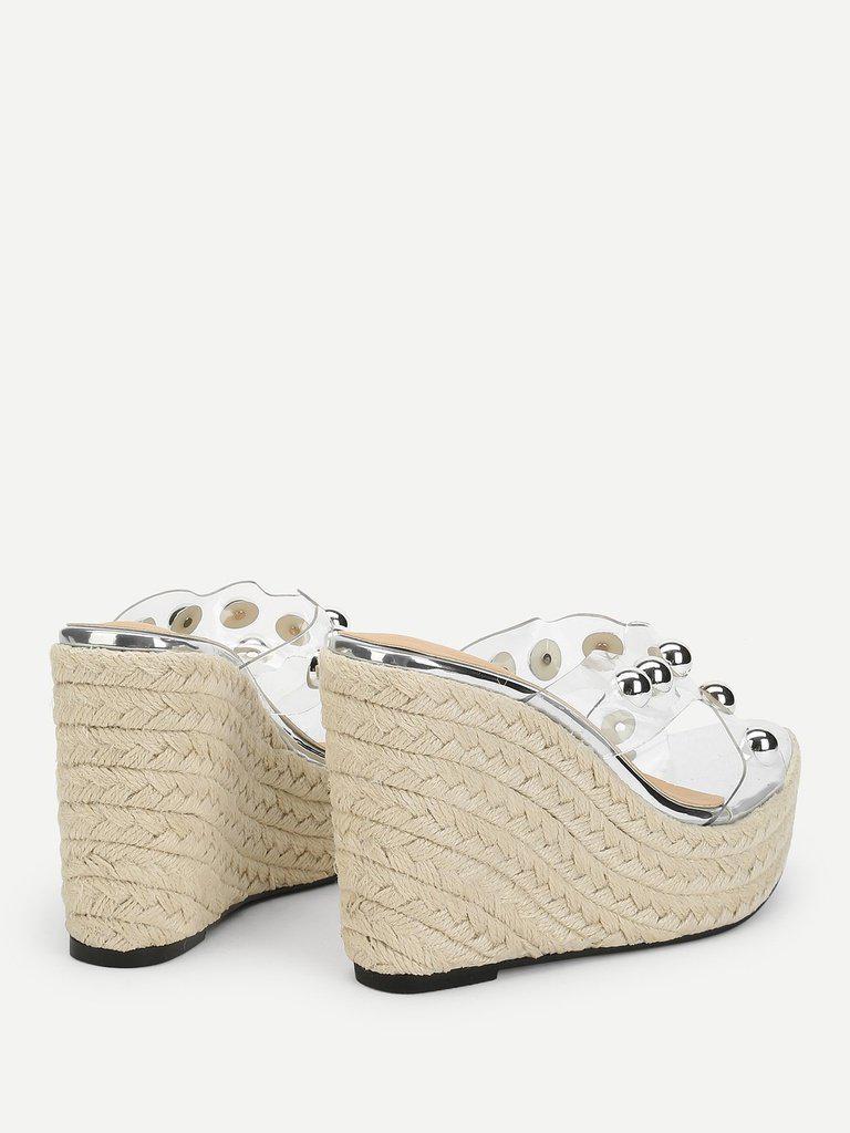 Studded Platform Espadrille Wedges-shoes-Des Mess
