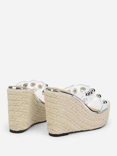 Studded Platform Espadrille Wedges-shoes-Des Mess