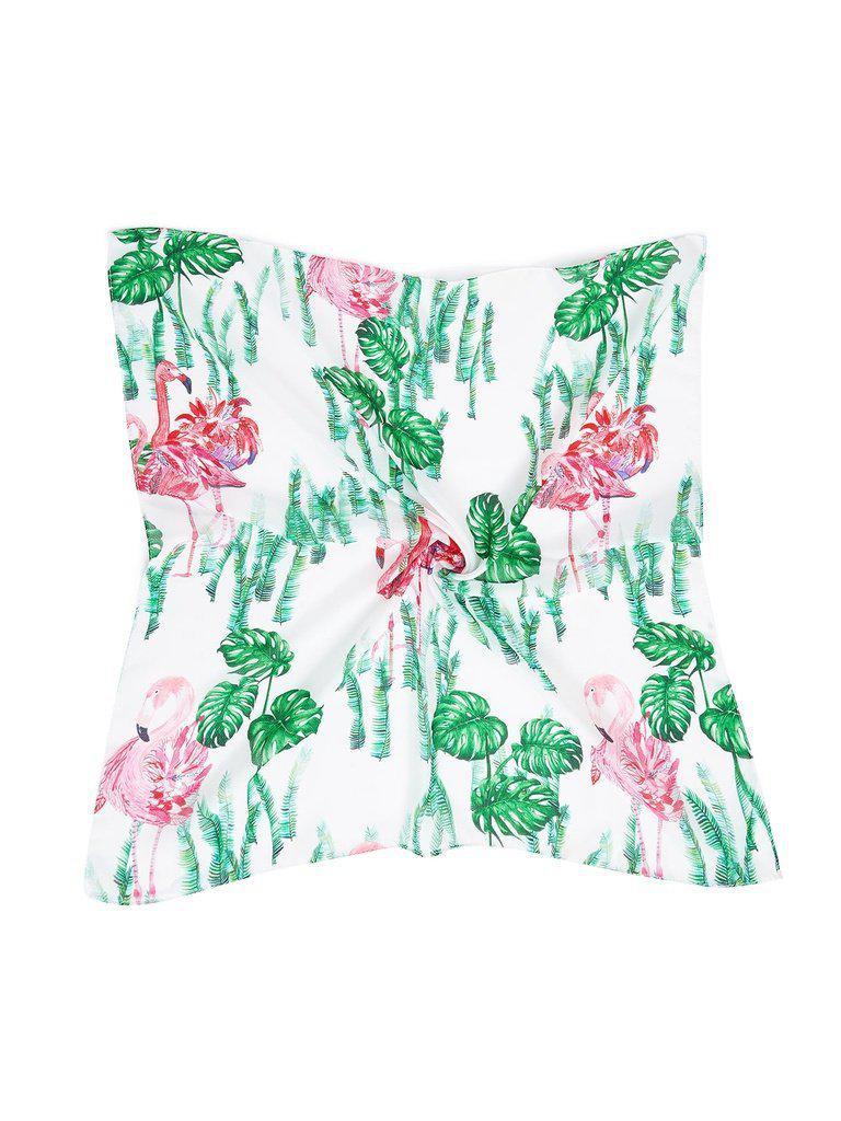 Jungle & Flamingo Print Bandana Scarf-accessories-Des Mess