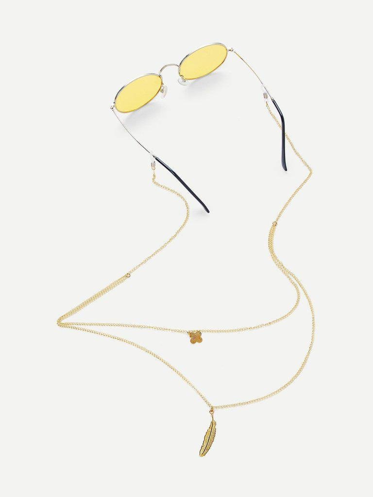 Leaf & Flower Design Glasses Chain-accessories-Des Mess