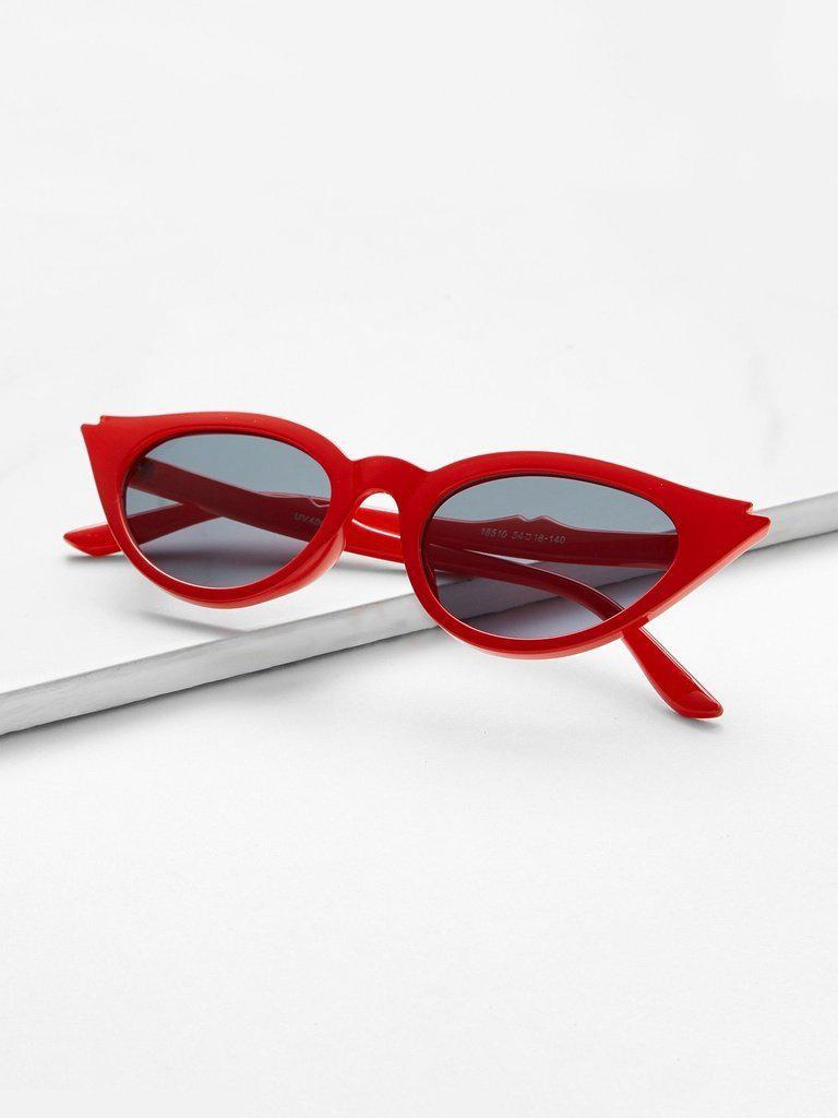 Cat Eye Flat Lens Sunglasses-accessories-Des Mess