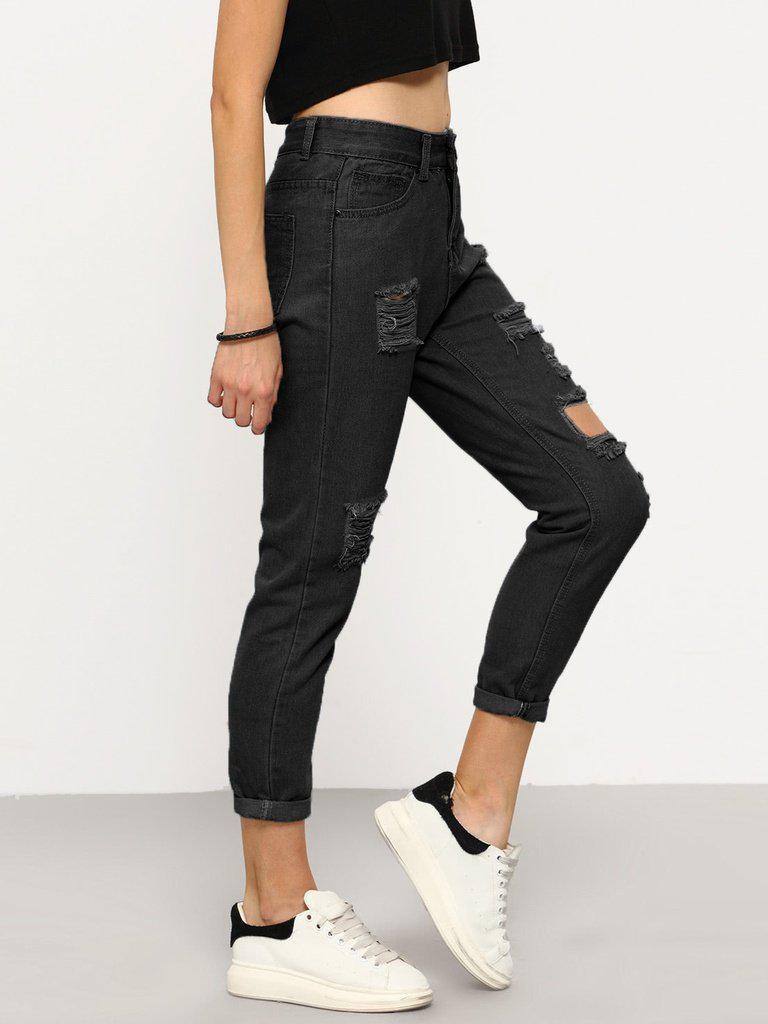 Basic Ripped Jeans-bottom-Des Mess