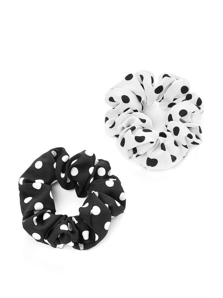 Polka Dot Print Hair Tie 2pcs-hair-Des Mess