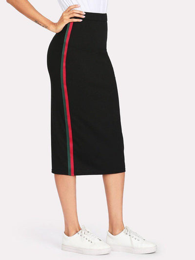 Striped Tape Side Skirt-bottom-Des Mess