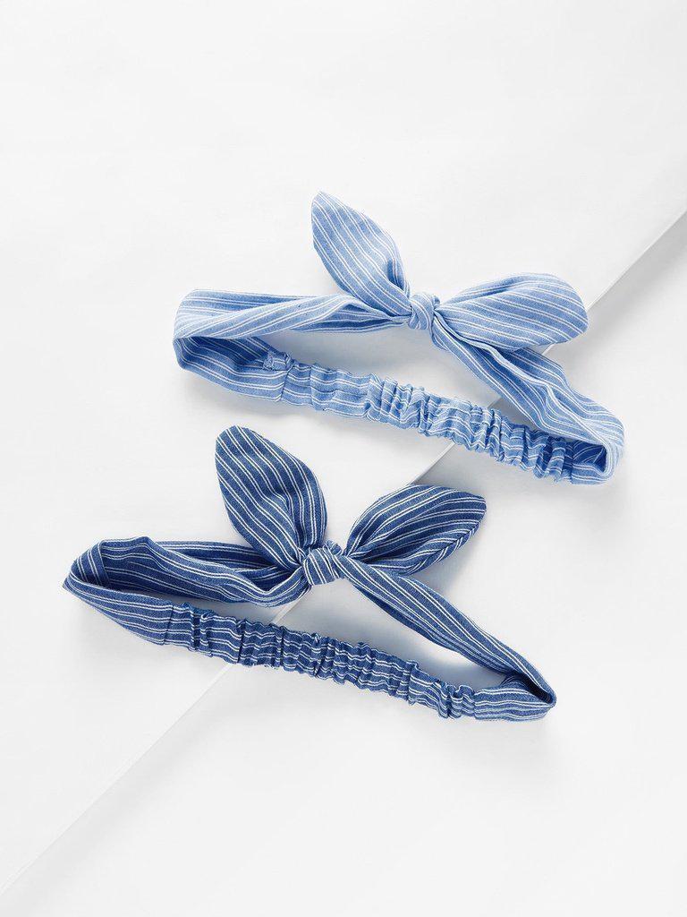 Striped Knot Ear Headband 2pcs-hair-Des Mess