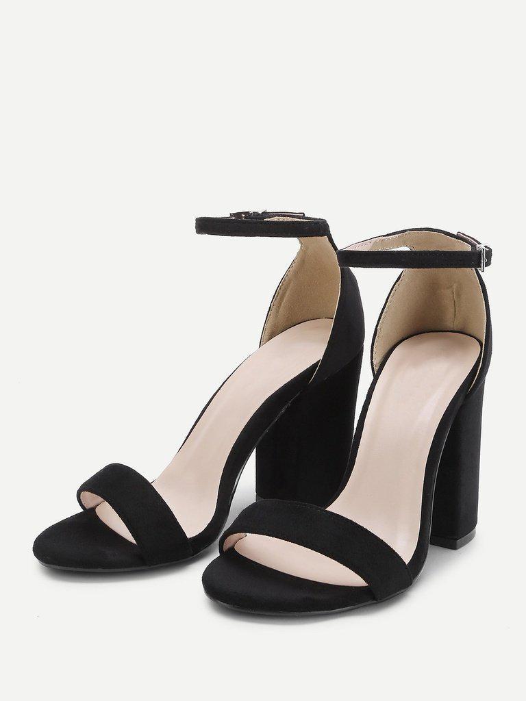 Two Part Ankle Strap Suede Heels-shoes-Des Mess
