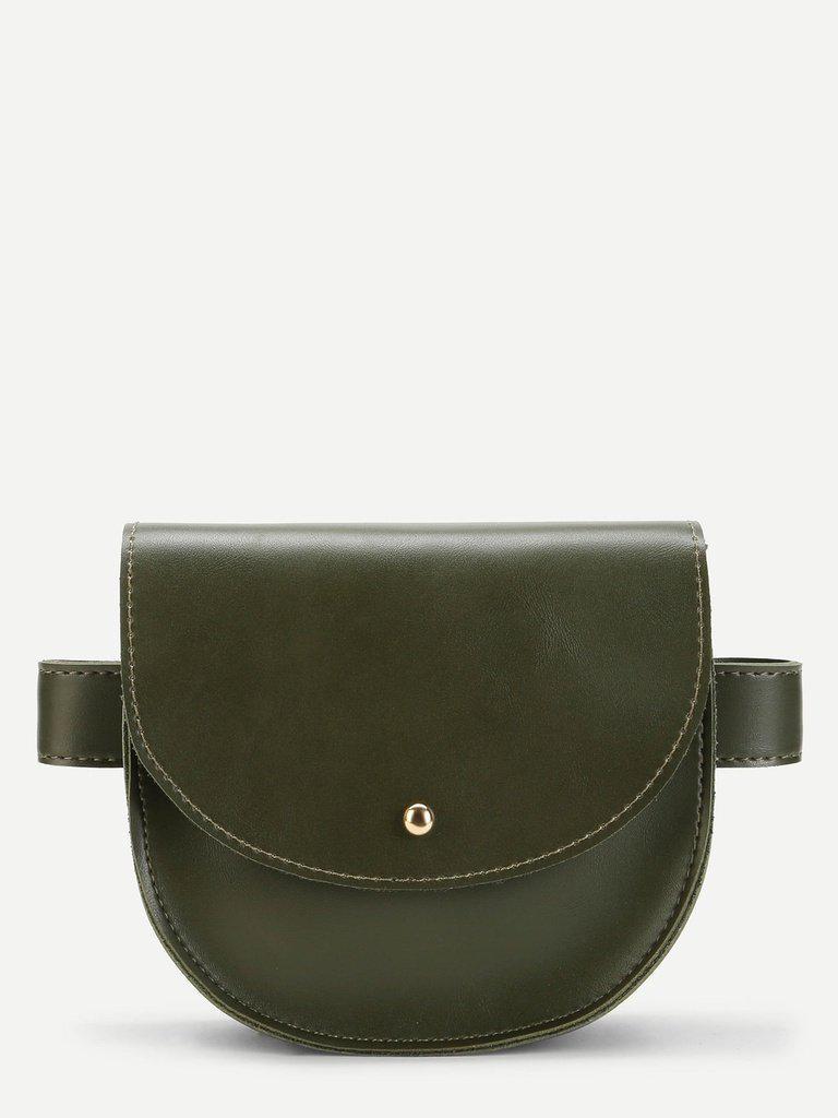 Saddle Flap PU Bum Bag-accessories-Des Mess