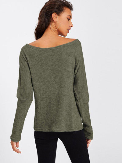 Batwing Sleeve Sweater-outerwear-Des Mess