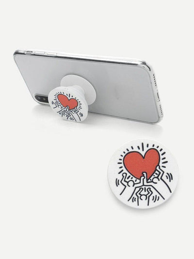 Heart Print Gasbag Phone Holder-others-Des Mess