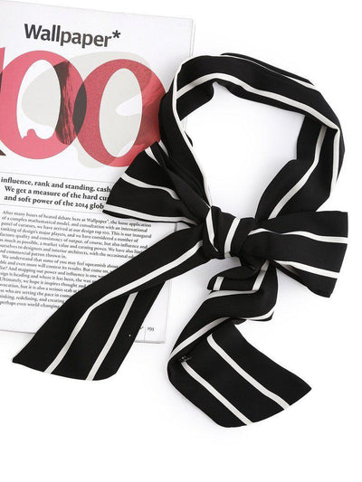 Striped Print Skinny Scarf-accessories-Des Mess