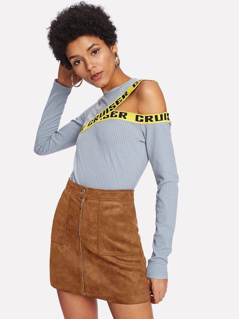 Zip Front Dual Pocket Skirt-bottom-Des Mess