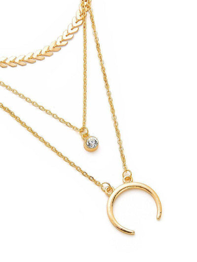 Horn Pendant Arrow Design Chain Necklace-jewelry-Des Mess