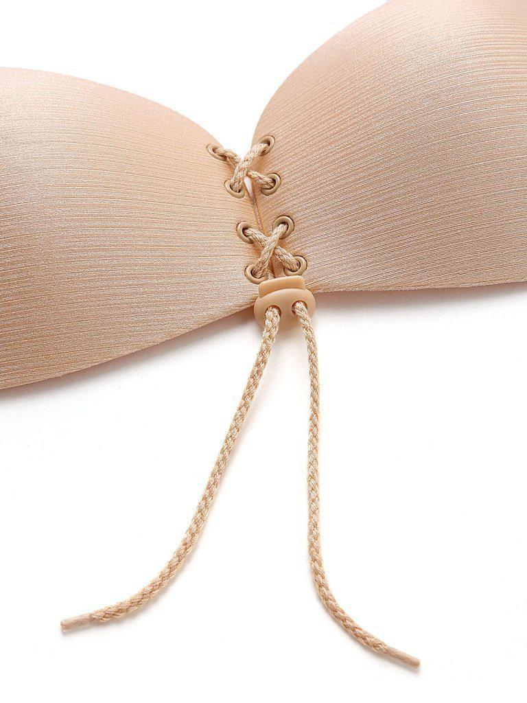 Seamless Lace Up Self Adhesive Bra-lingerie-Des Mess