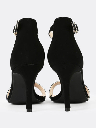 Single Band Open Toe Stiletto Heel BLACK-shoes-Des Mess