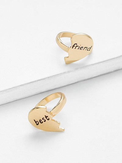 Heart Design Couple Rings Set 2pcs-jewelry-Des Mess