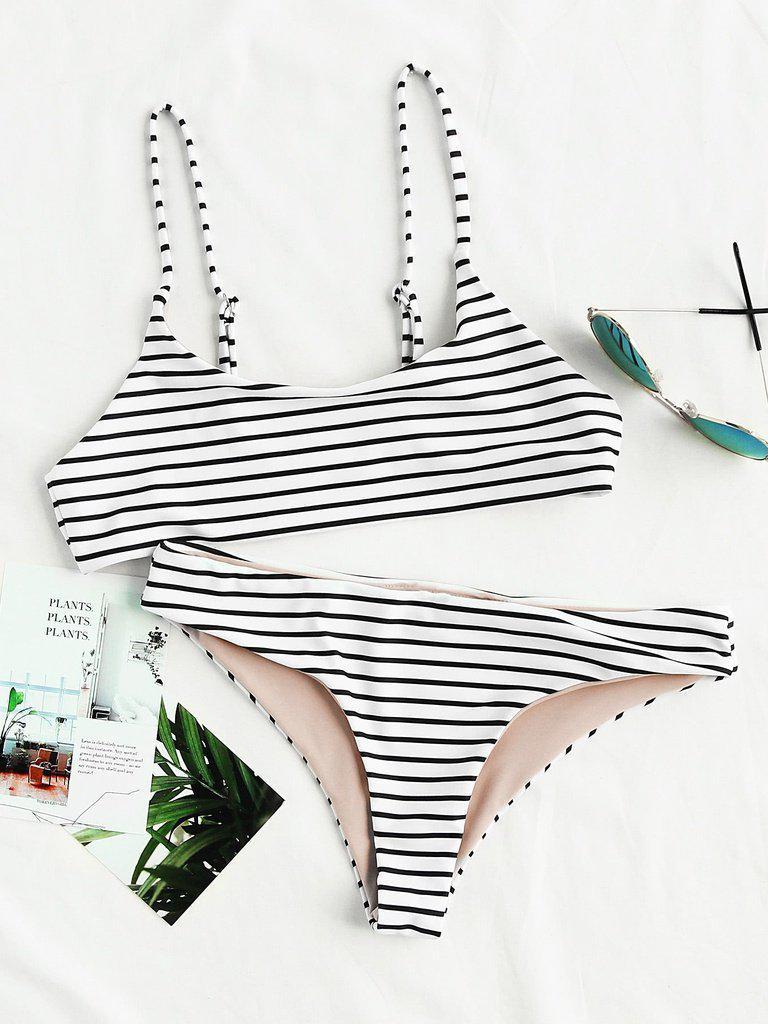 Striped Beach Bikini Set-swimwear-Des Mess