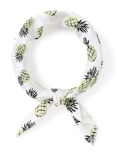 Pineapple Print Satin Bandana-accessories-Des Mess