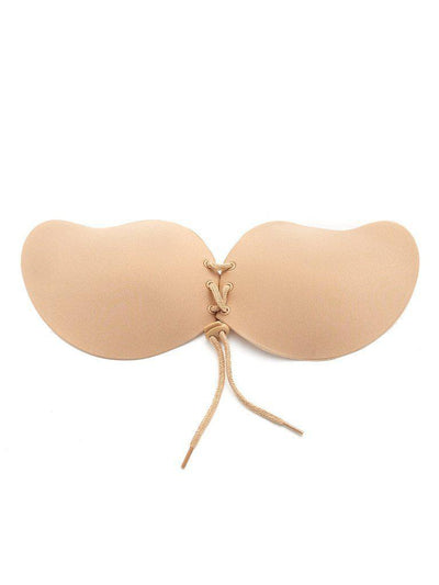 Seamless Lace Up Push Up Self Adhesive Bra-lingerie-Des Mess
