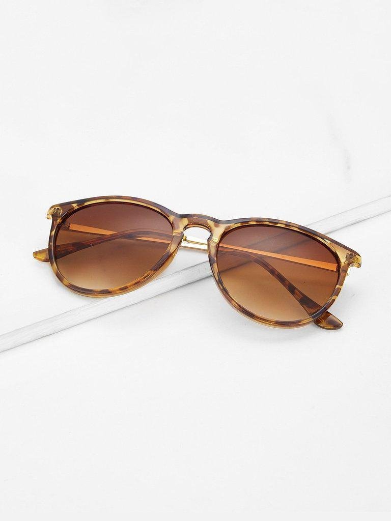 Leopard Frame Flat Lens Sunglasses-accessories-Des Mess