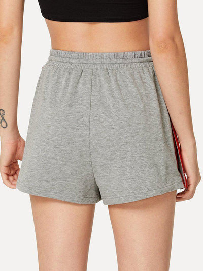 Buttoned Contrast Side Drawstring Shorts-bottom-Des Mess
