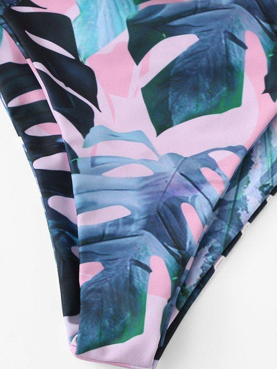 Knot Front Tropical Bikini Set--Des Mess