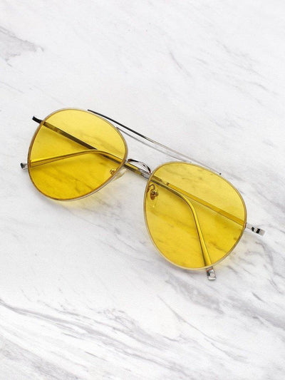 Contrast Top Bar Aviator Sunglasses-accessories-Des Mess