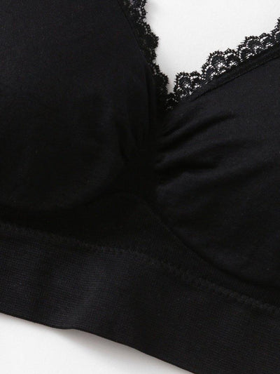 Lace Edge Ruched Detail Sports Bra-sportswear-Des Mess