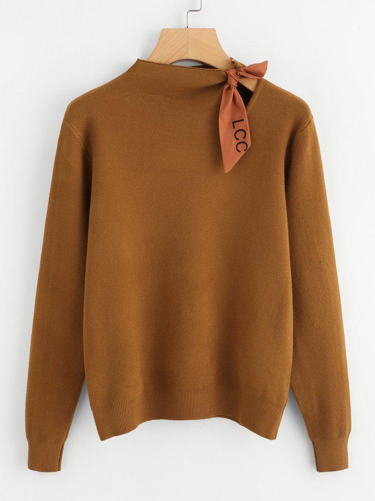Knotted Detail Jersey Jumper-outerwear-Des Mess