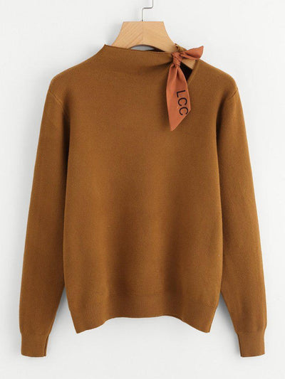 Knotted Detail Jersey Jumper-outerwear-Des Mess