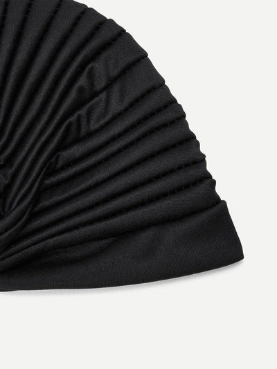 Pleated Plain Turban Hat-accessories-Des Mess