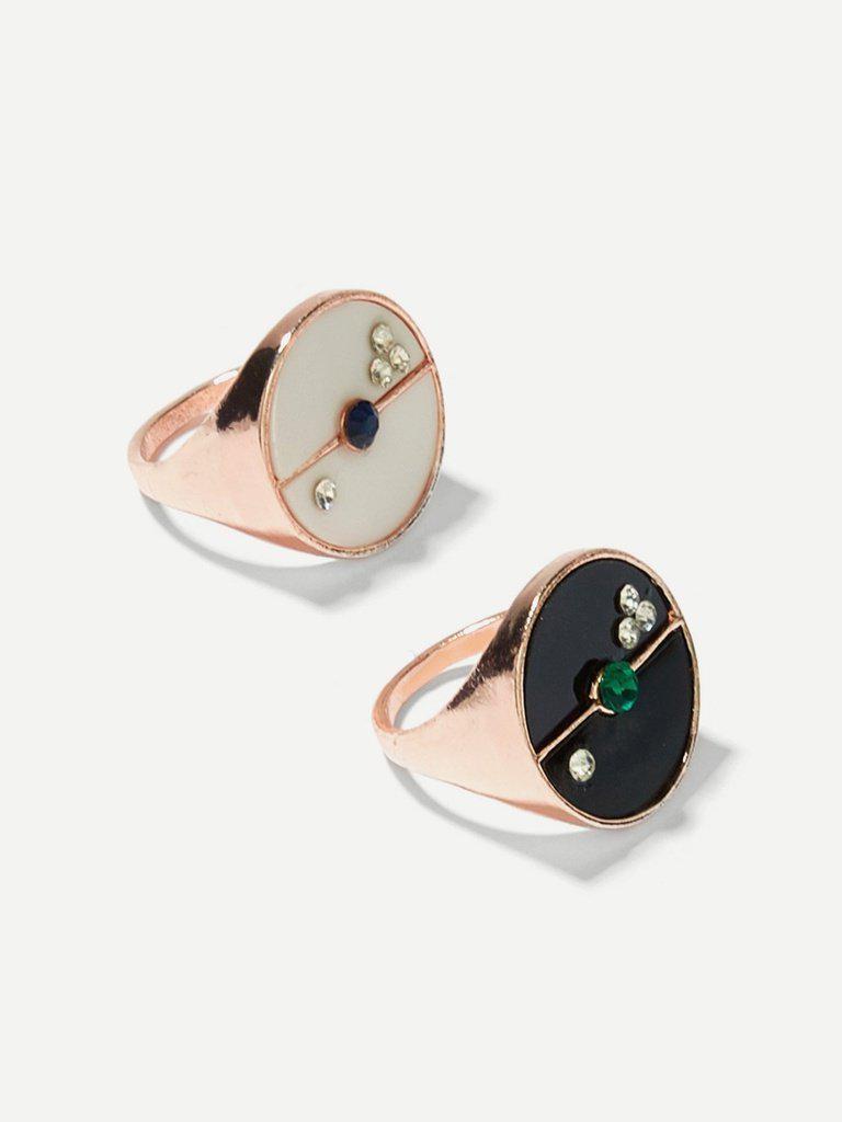 Round Design Ring Set 2pcs-jewelry-Des Mess