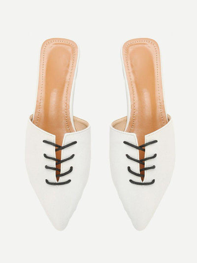 Pointed Toe Flat Mules-shoes-Des Mess