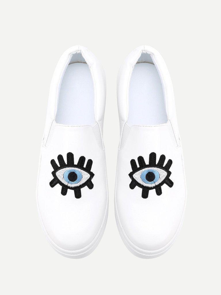 Embroidery Detail PU Sneakers-shoes-Des Mess
