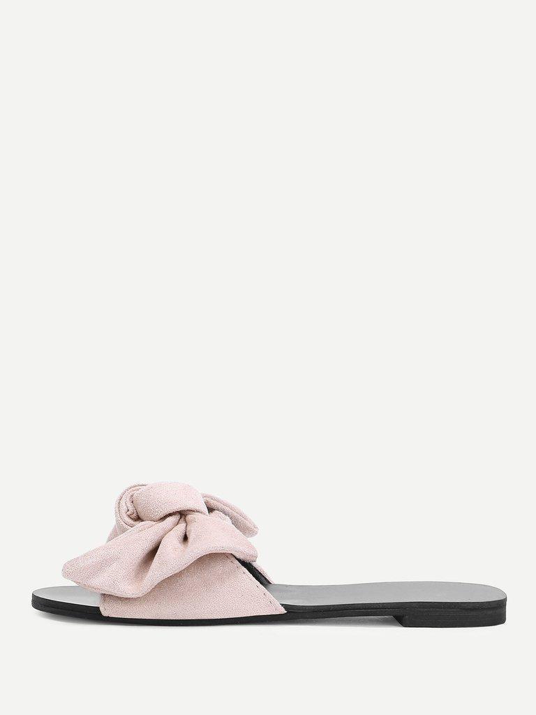 Bow Detail Flat Sandals-shoes-Des Mess