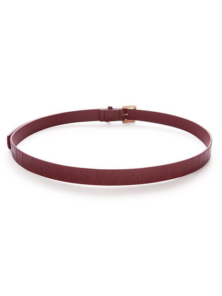 Embossed Crocodile Skinny Belt-accessories-Des Mess