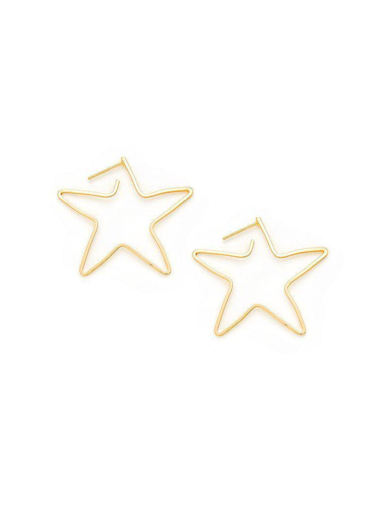 Open Star Design Drop Earrings-jewelry-Des Mess