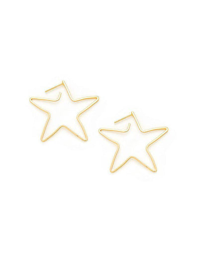 Open Star Design Drop Earrings-jewelry-Des Mess