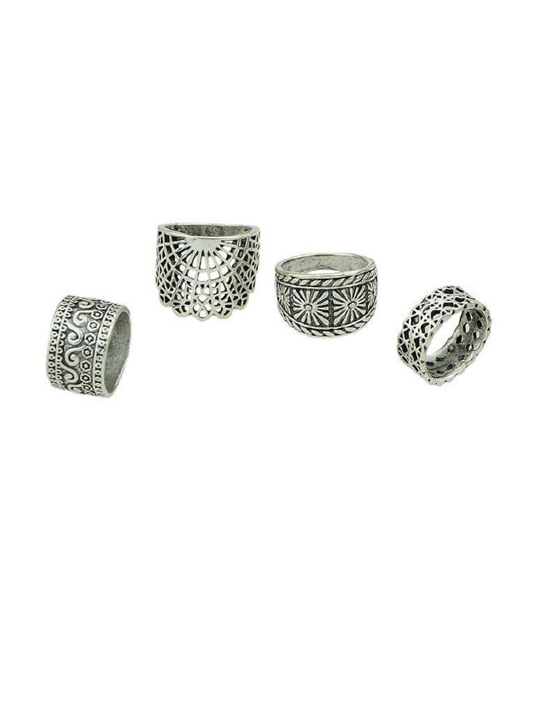 4 Pcs/Set Hollow Out Knuckle Ring Set-jewelry-Des Mess