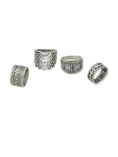4 Pcs/Set Hollow Out Knuckle Ring Set-jewelry-Des Mess