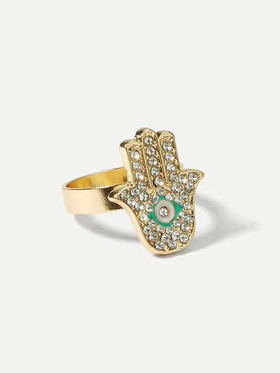Rhinestone Hand Detail Ring-jewelry-Des Mess