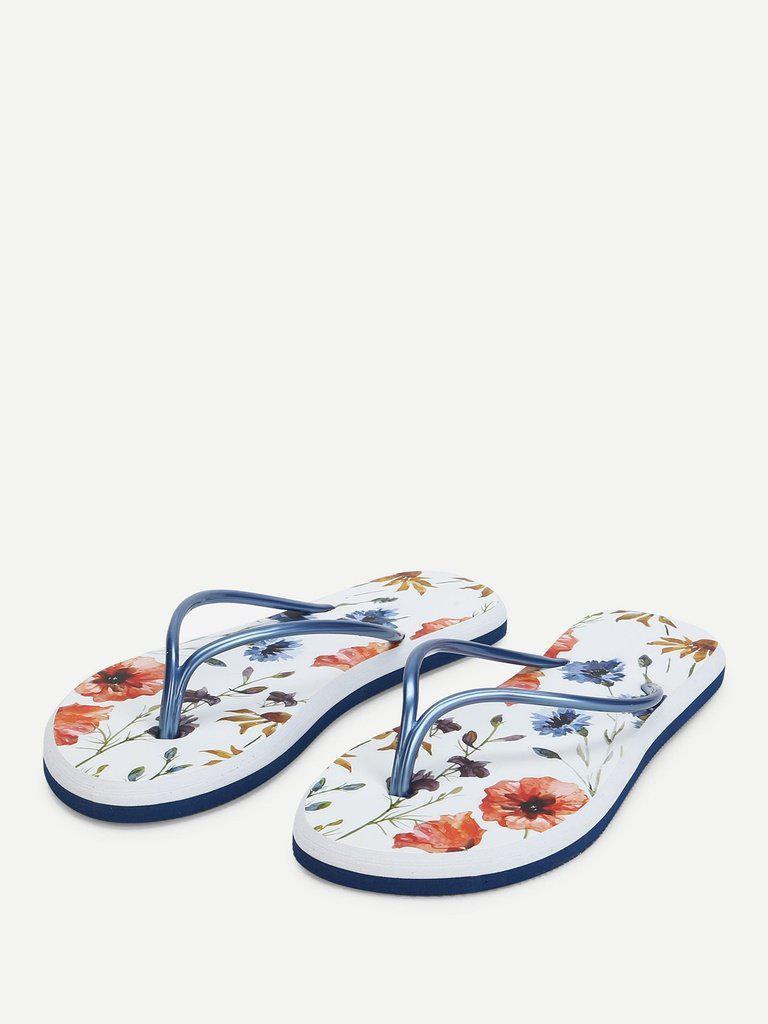 Floral Toe Post Sandals-shoes-Des Mess