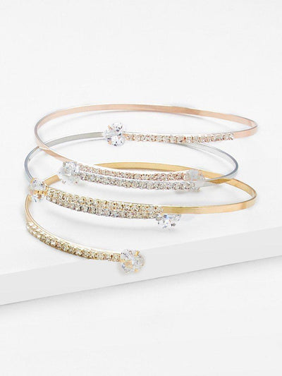 Rhinestone Wrap Bangle 3pcs-jewelry-Des Mess